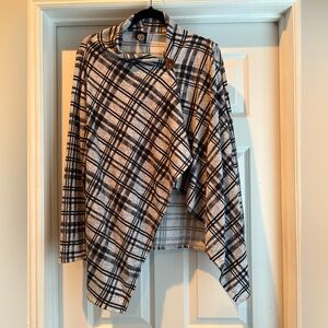 Bobeau Funnel Neck Wrap Top - Light Jacket Top